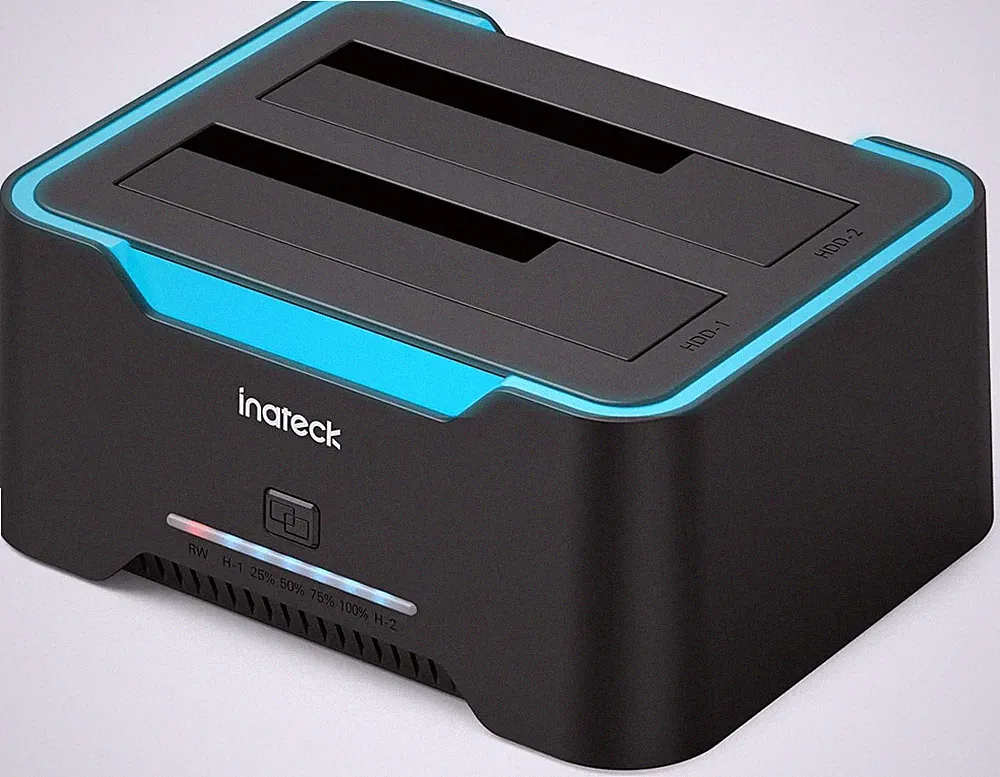 Inateck RGB SATA USB 3.0 Hard Drive Docking Station Offline Clone 2.5" 3.5" HDD