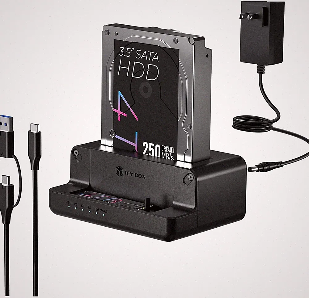 M.2 Nvme & SATA SSD/HDD Hard Drive Docking Station, USB-C 10Gbps M.2 Nvme&Sata